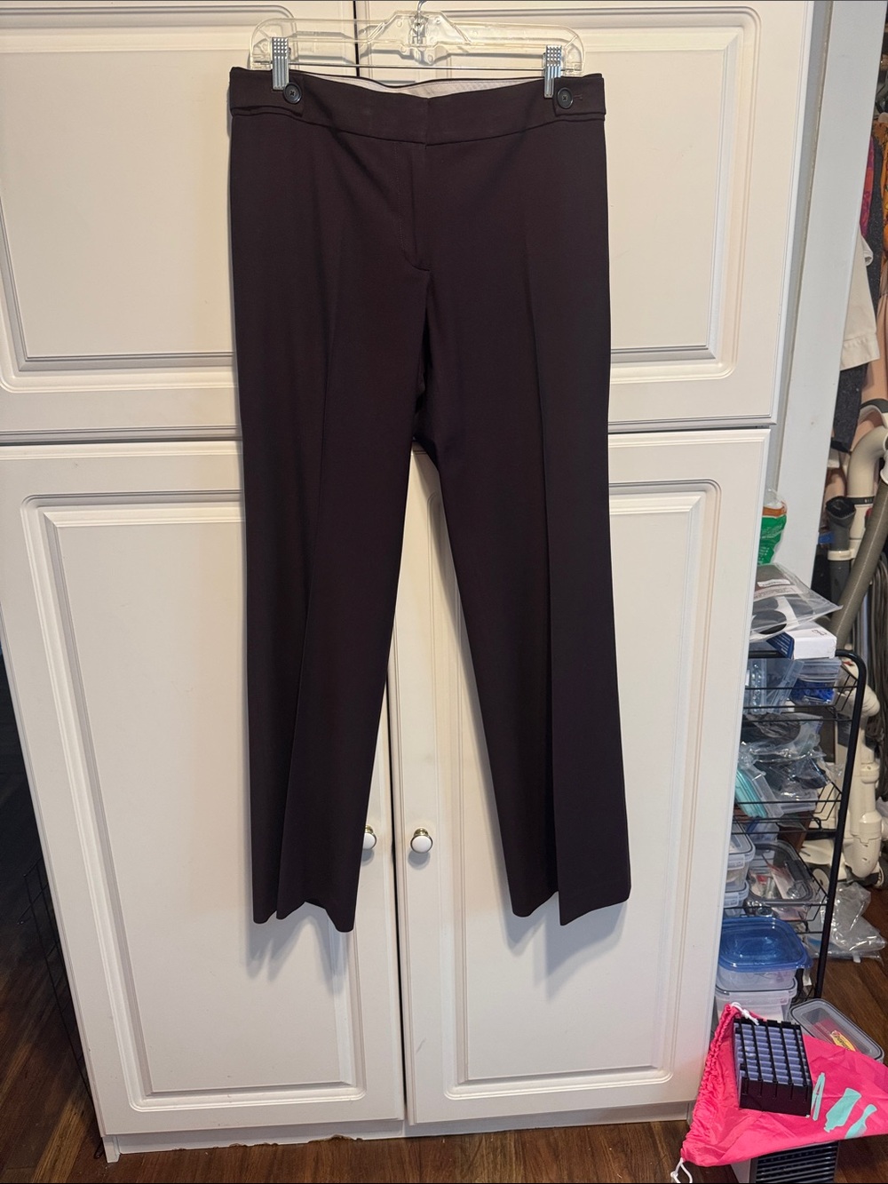 LOFT Boot-Cut Dress Pants in Deep Plum